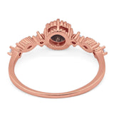 Vintage Style Round Natural Stone Beaded Ring