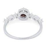 Vintage Style Round Natural Stone Beaded Ring