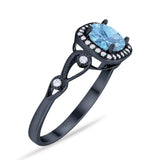 Art Deco Round Natural Stone Ring