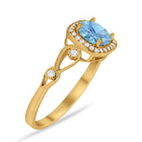 Art Deco Round Natural Stone Ring