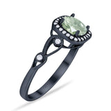 Art Deco Round Natural Stone Ring