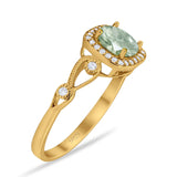 Art Deco Round Natural Stone Ring