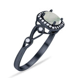 Art Deco Round Natural Stone Ring