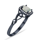 Art Deco Round Natural Stone Ring