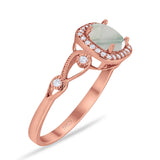 Art Deco Round Natural Stone Ring