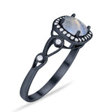 Art Deco Round Natural Stone Ring