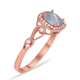 Art Deco Round Natural Stone Ring