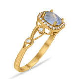 Art Deco Round Natural Stone Ring