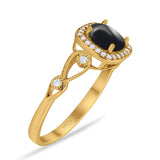 Art Deco Round Natural Stone Ring