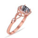 Art Deco Round Natural Stone Ring