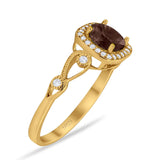 Art Deco Round Natural Stone Ring