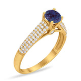 Vintage Style Round Natural Stone Ring