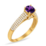 Vintage Style Round Natural Stone Ring