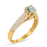 Vintage Style Round Natural Stone Ring