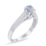 Vintage Style Round Natural Stone Ring