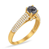 Vintage Style Round Natural Stone Ring