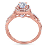 Art Deco Round Natural Stone Twisted Ring