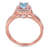 Art Deco Round Natural Stone Twisted Ring