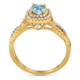 Art Deco Round Natural Stone Twisted Ring