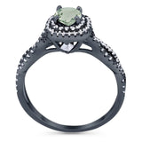 Art Deco Round Natural Stone Twisted Ring