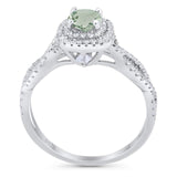 Art Deco Round Natural Stone Twisted Ring