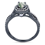 Art Deco Round Natural Stone Twisted Ring