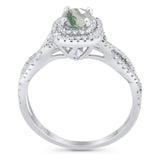 Art Deco Round Natural Stone Twisted Ring