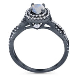 Art Deco Round Natural Stone Twisted Ring