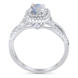 Art Deco Round Natural Stone Twisted Ring