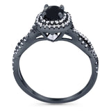 Art Deco Round Natural Stone Twisted Ring