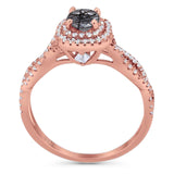 Art Deco Round Natural Stone Twisted Ring