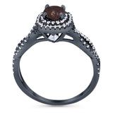 Art Deco Round Natural Stone Twisted Ring