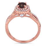 Art Deco Round Natural Stone Twisted Ring