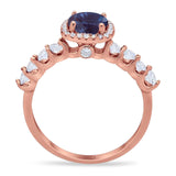 Vintage Style Round Natural Stone Wedding Ring