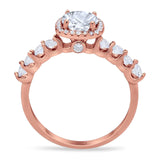 Vintage Style Round Natural Stone Wedding Ring