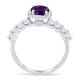 Vintage Style Round Natural Stone Wedding Ring