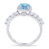 Vintage Style Round Natural Stone Wedding Ring