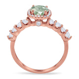 Vintage Style Round Natural Stone Wedding Ring