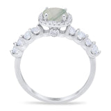 Vintage Style Round Natural Stone Wedding Ring