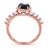 Vintage Style Round Natural Stone Wedding Ring