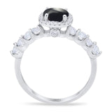 Vintage Style Round Natural Stone Wedding Ring