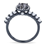 Vintage Style Round Natural Stone Wedding Ring