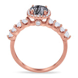 Vintage Style Round Natural Stone Wedding Ring