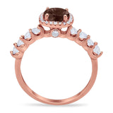 Vintage Style Round Natural Stone Wedding Ring