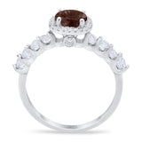 Vintage Style Round Natural Stone Wedding Ring