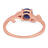 Round Natural Stone Leaf Style Ring