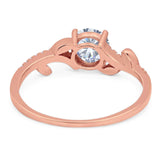 Round Natural Stone Leaf Style Ring