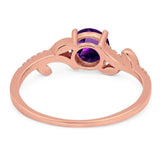 Round Natural Stone Leaf Style Ring