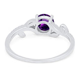 Round Natural Stone Leaf Style Ring