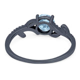 Round Natural Stone Leaf Style Ring